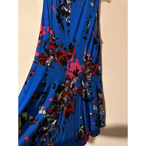 Chelsea & Theodore Women's Size XL Full Bloom Blue Floral Sleeveless Dress Flowy - Picture 4 of 6